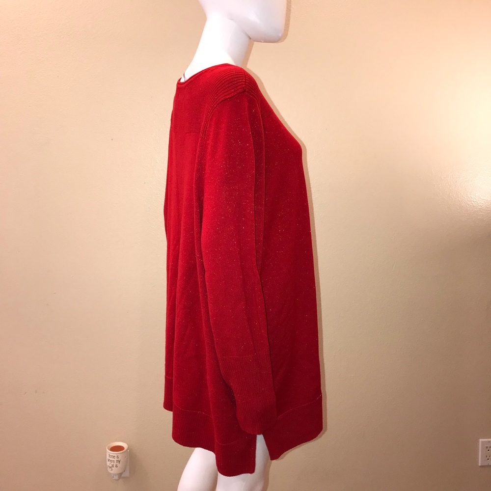 Apt 9 Tunic Sweater Sparkle Red Tango NEW - Picture 7 of 11